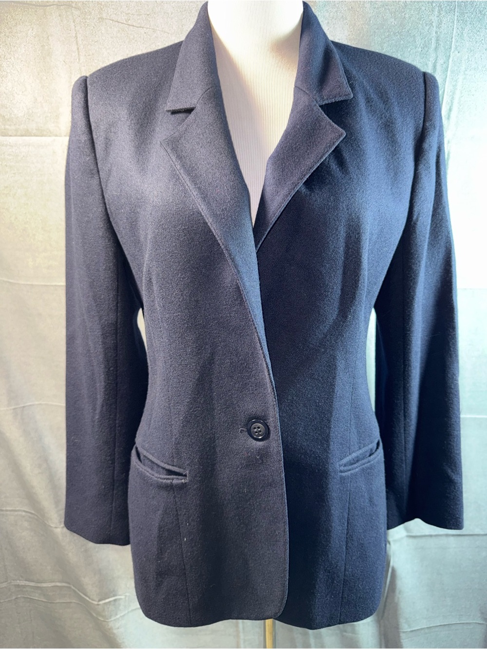 1443-Personal Black Single-Button Tailored Blazer
